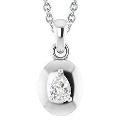 Pear Old Mine Cut Real Real Diamond Pendant white Gold 14K 1.50 Carats