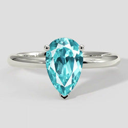 Pear Paraiba Ring Solitaire Setting