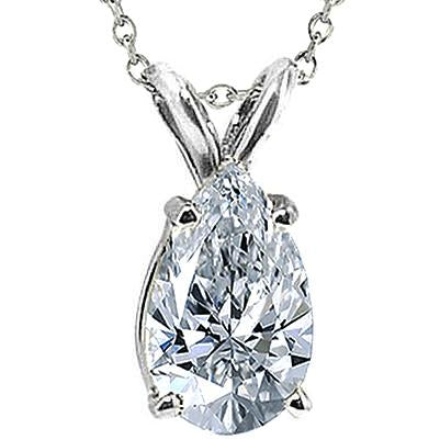 Pear Real Diamond Pendant Diamond Necklace G Si1  2 Carat