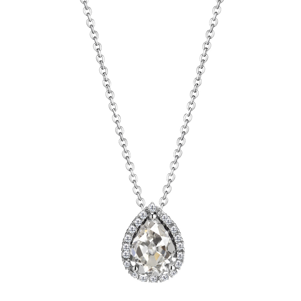 Drop Pendant 14K White Gold with Fine Diamond – main view