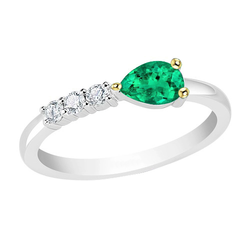 Emerald GIA-Certified Colored Stone Ring 1 ct in 14 Karat Two