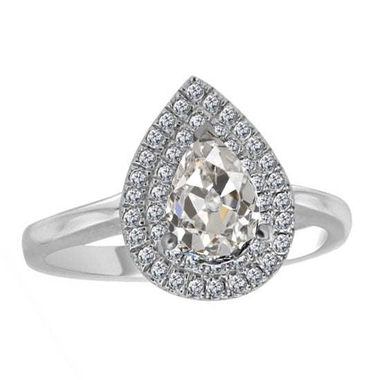 Diamond Halo Setting Ring 3-ct 14K White Gold – main view