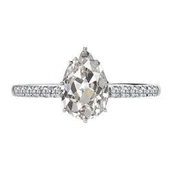 Refined Solitaire Ring with Accents with Old Mine Cut Brilliant