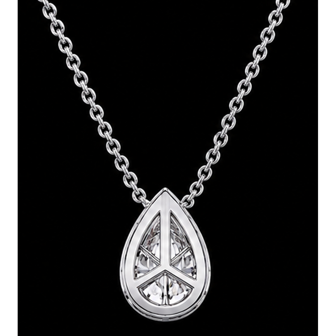 Pear Shape 1 Carat Lab Grown Diamond Pendant White Gold 14K