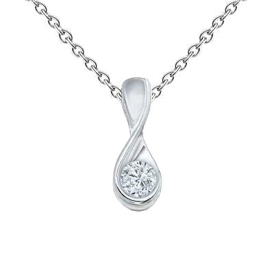 Pendant Necklace 1 Ct Brilliant Cut Natural Diamond White Gold 14K  Solitaire