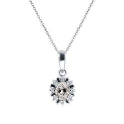 Designer Fine Diamond Pendant Necklace 2 ct – Two-Tone 14K Gold