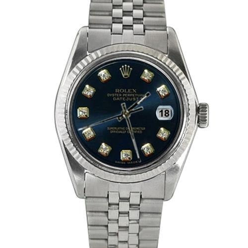 Rolex Black Diamond Men Watch Fluted