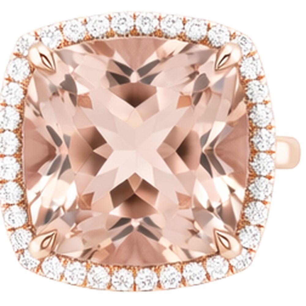 natural round morganite 22.50ct ring side angle