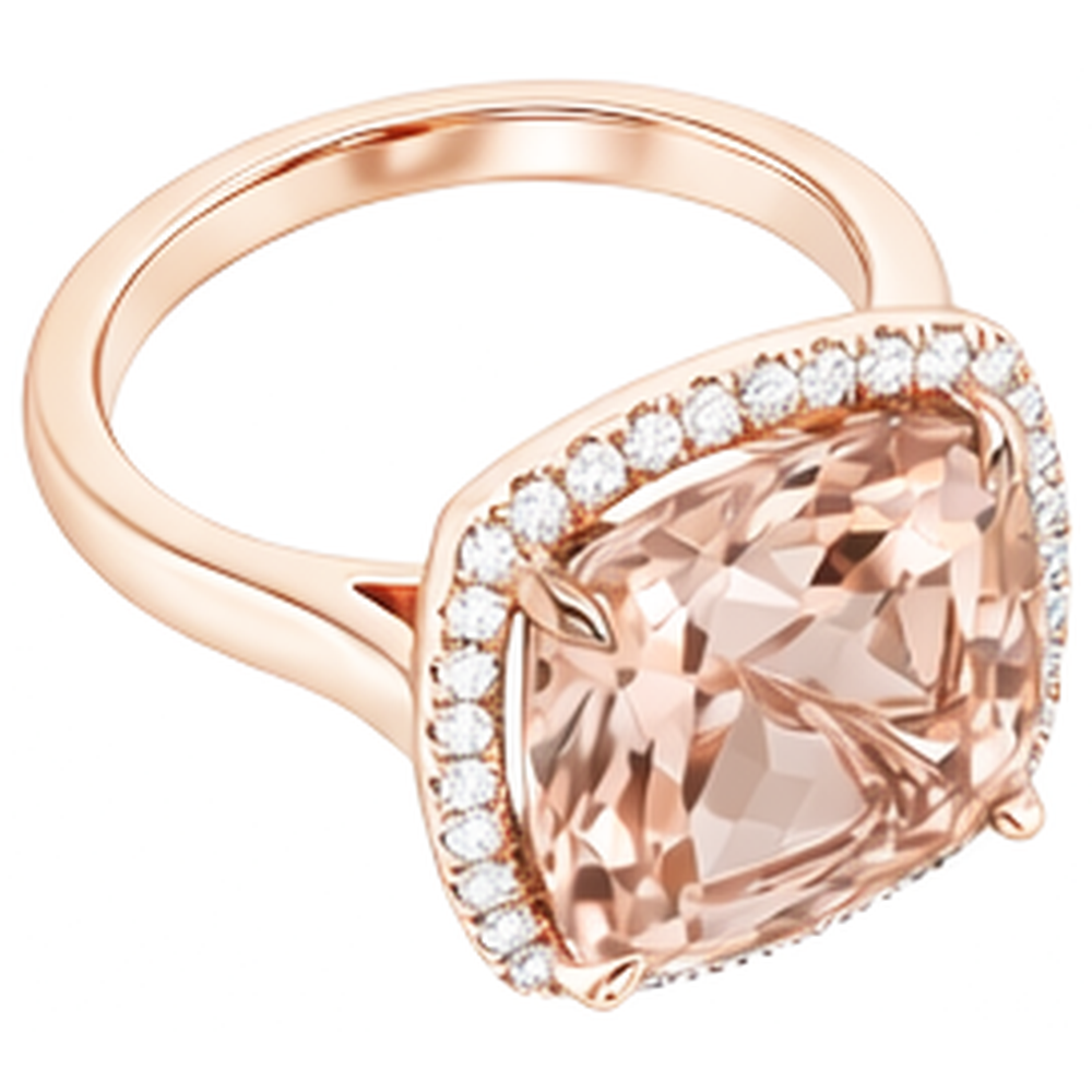 natural round morganite 22.50ct ring profile view