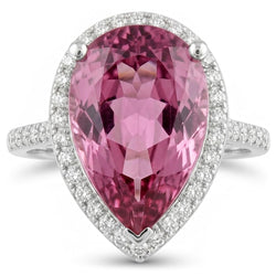 Pink Kunzite 20.40 Ct Natural Earth Mined Diamond ( Not Lab Grown ) Wedding Ring White Gold Gemstone Jewelry