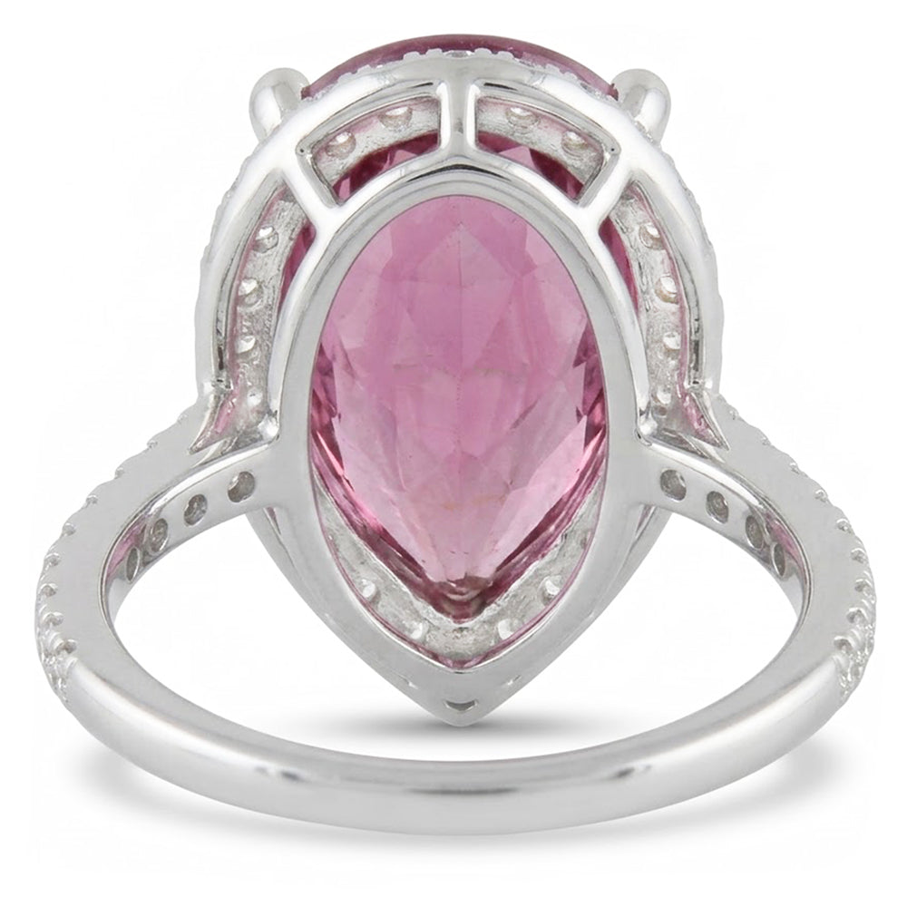 Pink Kunzite 20.40 Ct Natural Earth Mined Diamond ( Not Lab Grown ) Wedding Ring White Gold Gemstone Jewelry