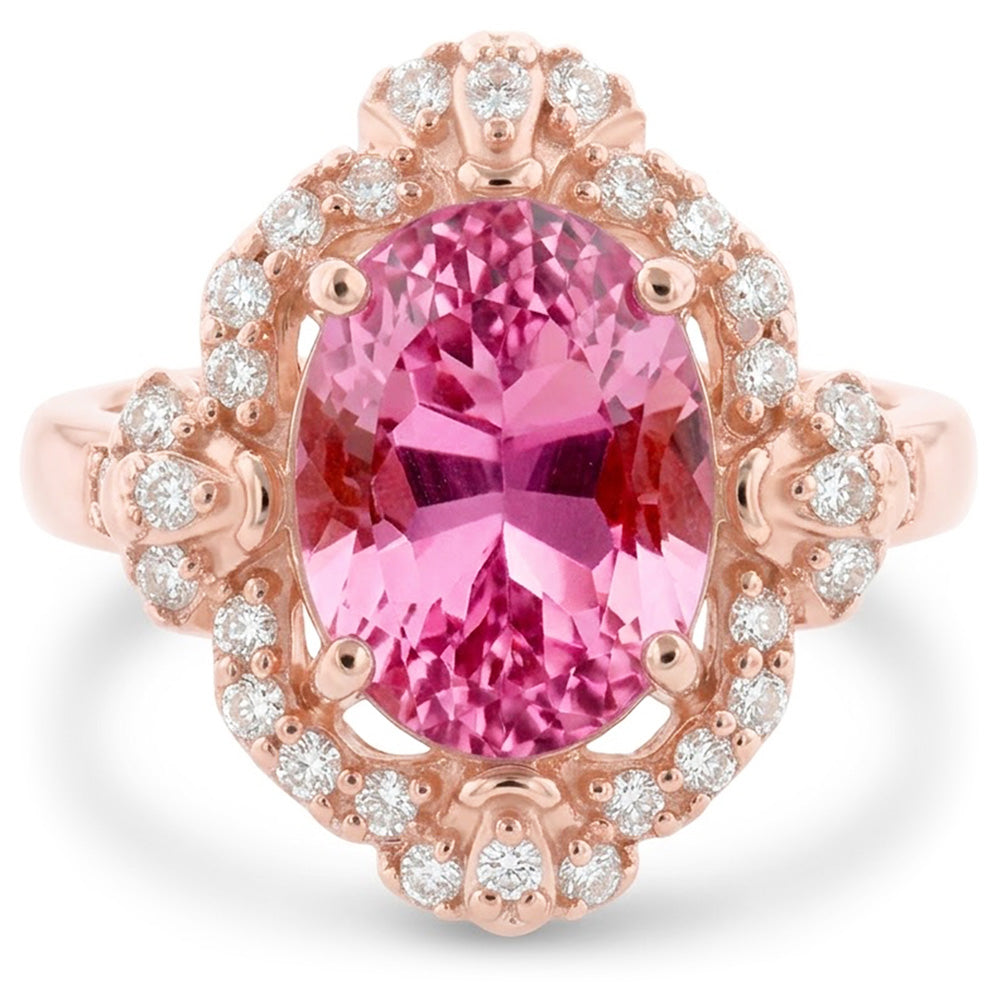 Pink Kunzite Halo Ring