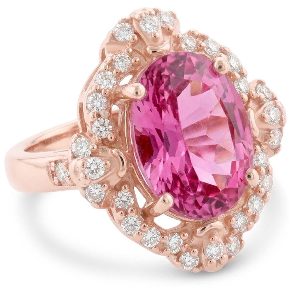 Pink Kunzite Halo Ring