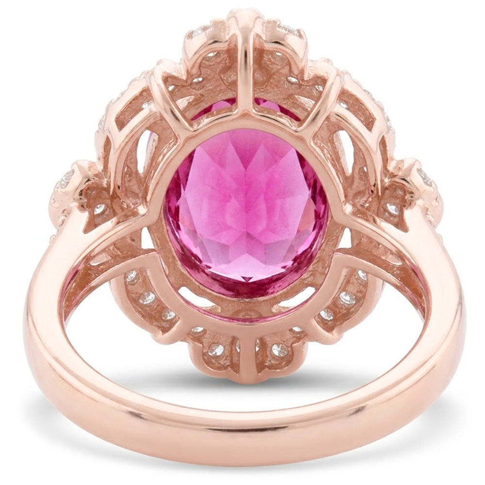 Pink Kunzite Halo Ring
