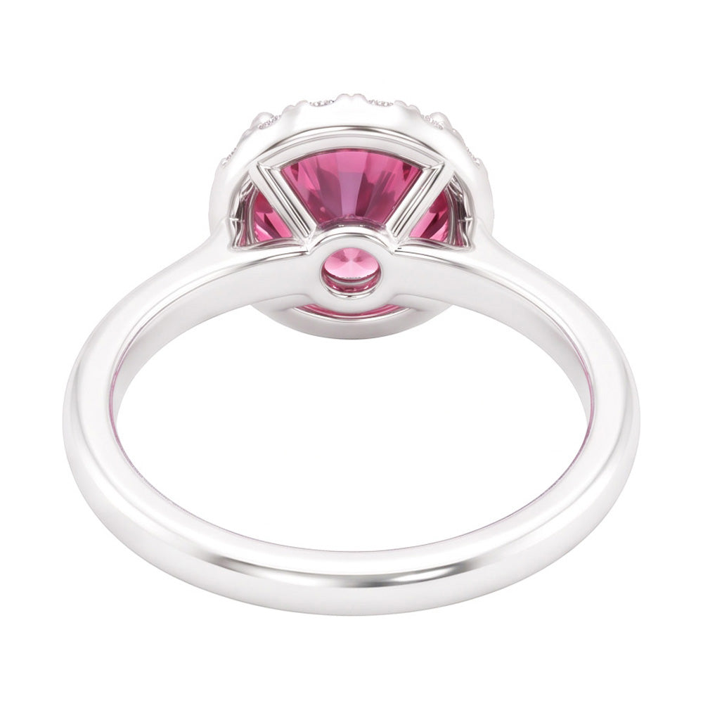 Pink Sapphire Halo Engagement Ring