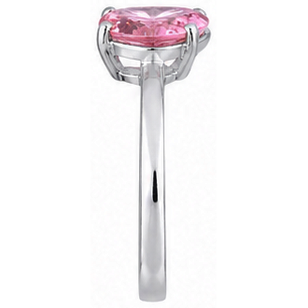 Pink Solitaire Heart Sapphire Engagement Ring