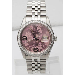 Pink Flower Dial Rolex Watch Ss Jubilee Diamond Rolex Date Just QUICK SET