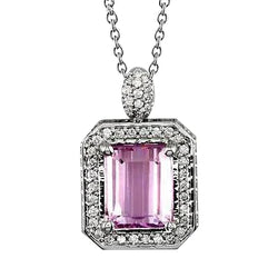 Pink Kunzite Halo Necklace