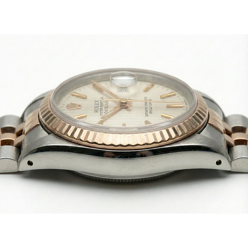 Pink Gold Jubilee Bracelet White Stick watch Rolex Date Just