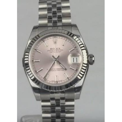 Pinkstick Dial Rolex Datejust 31 Mm Watch Jubilee Bracelet Midsize