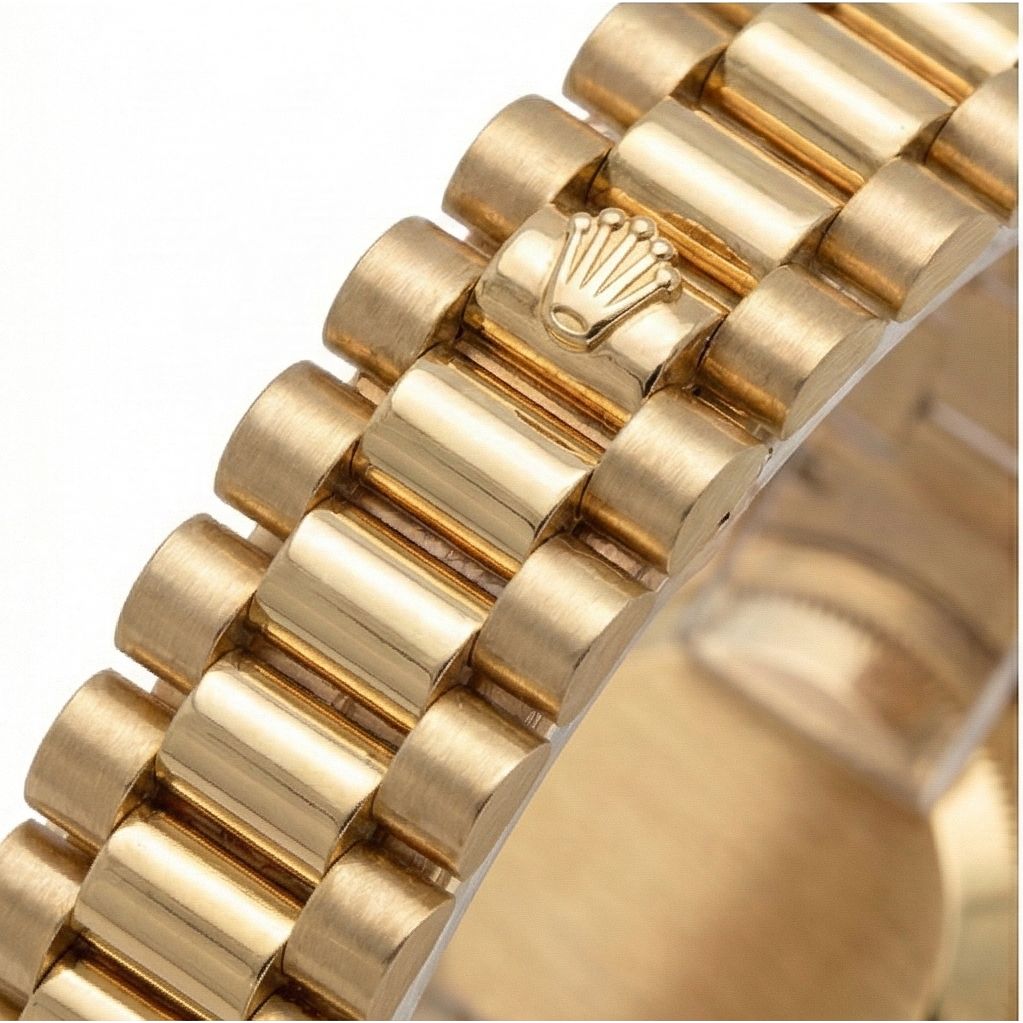 President Champagne Diamond Dial Bezel Rolex Watch Datejust Yg