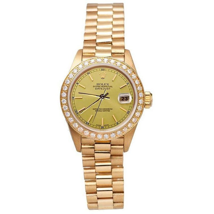 Rolex Dj Watch Champagne Stick Dial