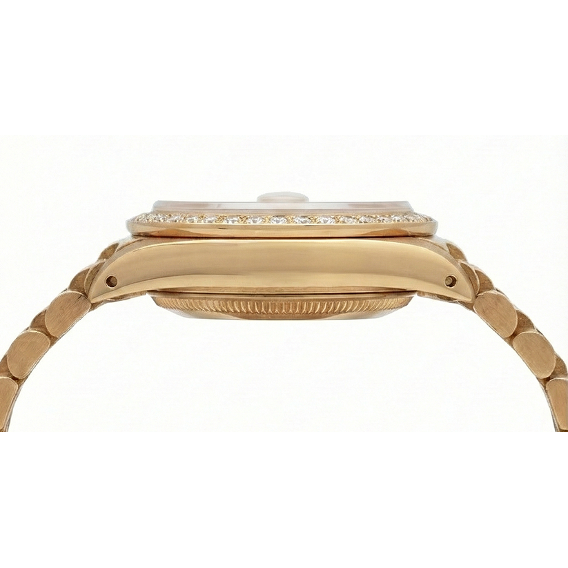 Presidential Style Rolex Dj Watch Champagne Stick Dial  Bezel