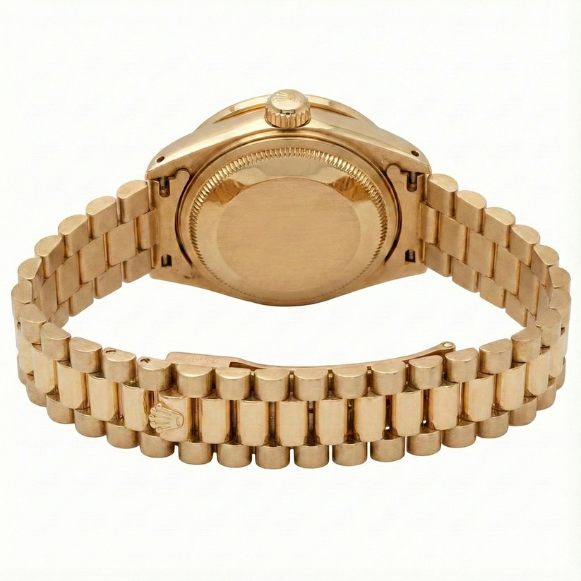 Presidential Style Rolex Dj Watch Champagne Stick Dial  Bezel