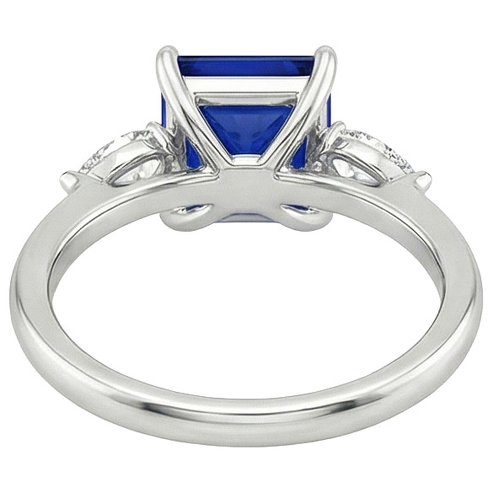 natural princess sapphire 4ct ring on white background