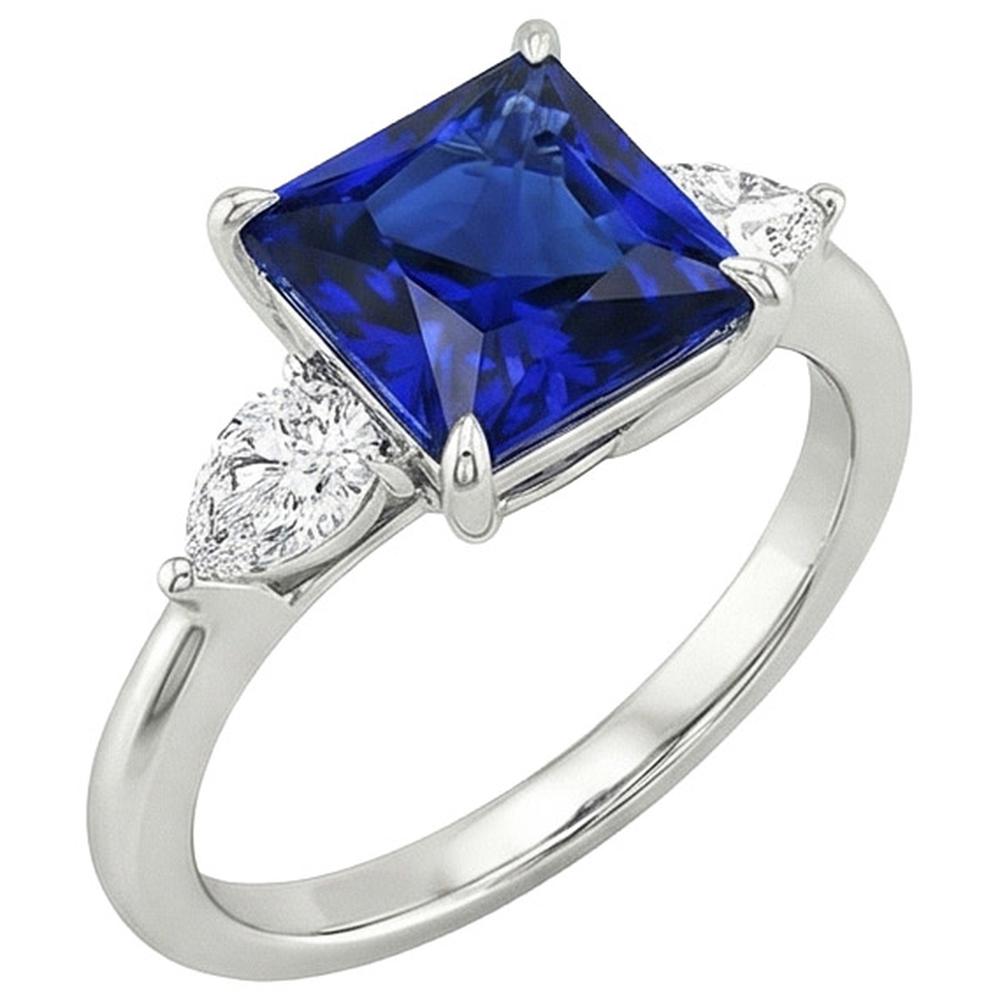 natural princess sapphire 4ct ring top view