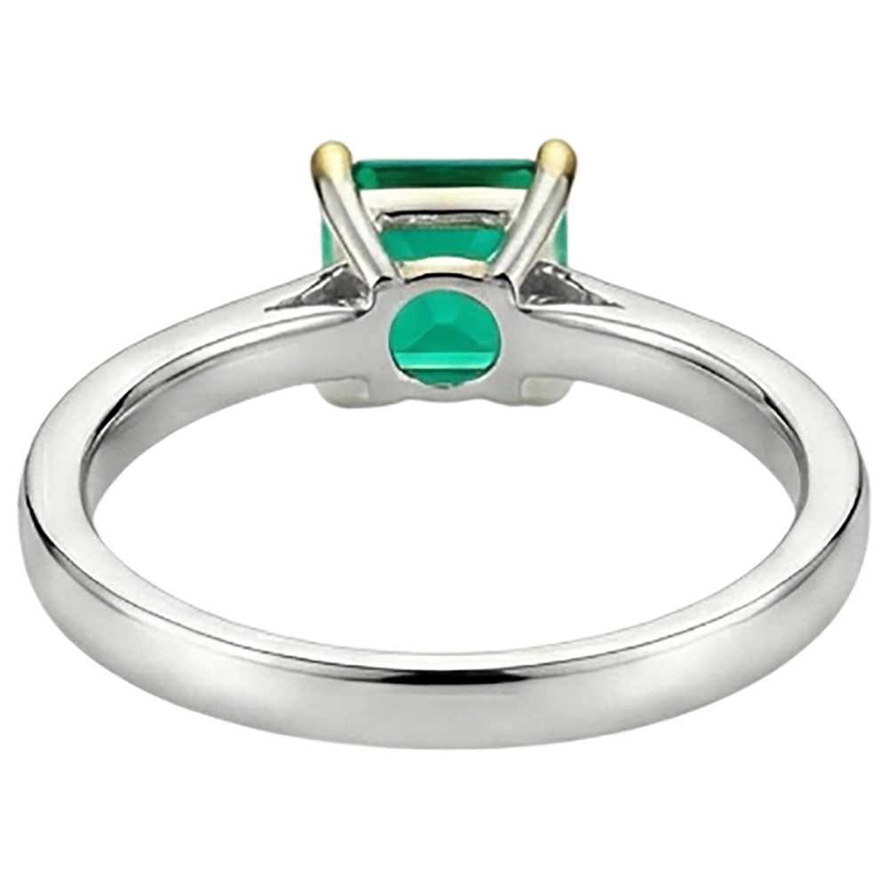 Artisan Emerald Precious Stone Ring 3 ct – back view