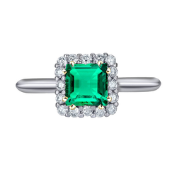 Handcrafted Precious Stone Ring with GIA-Certified Colombian