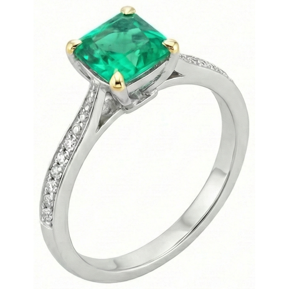 Luxury Colombian Emerald Precious Stone Ring 3.50 ct – front view