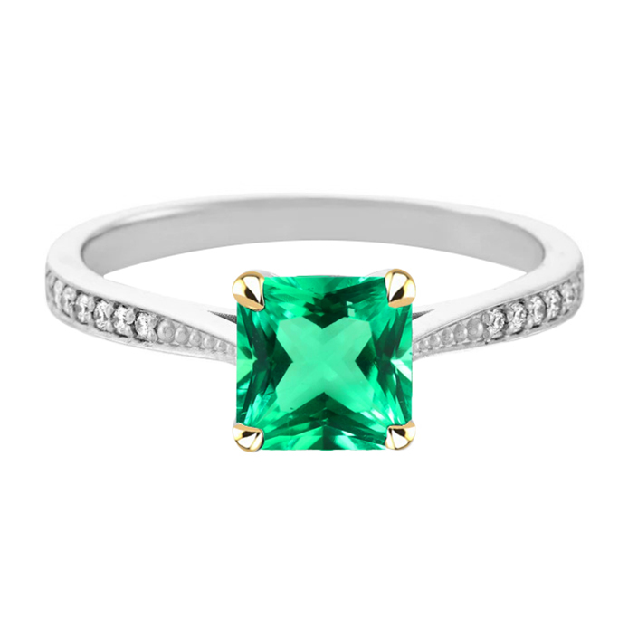 Real Colombian Emerald Precious Stone Ring – main view