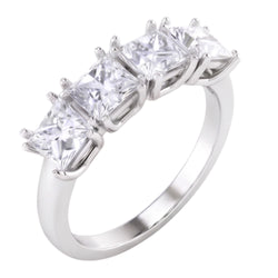 Princess Cut Real Natural Earth Mined Diamond ( Not Lab Grown ) Anniversary Ring Band 3 Carats