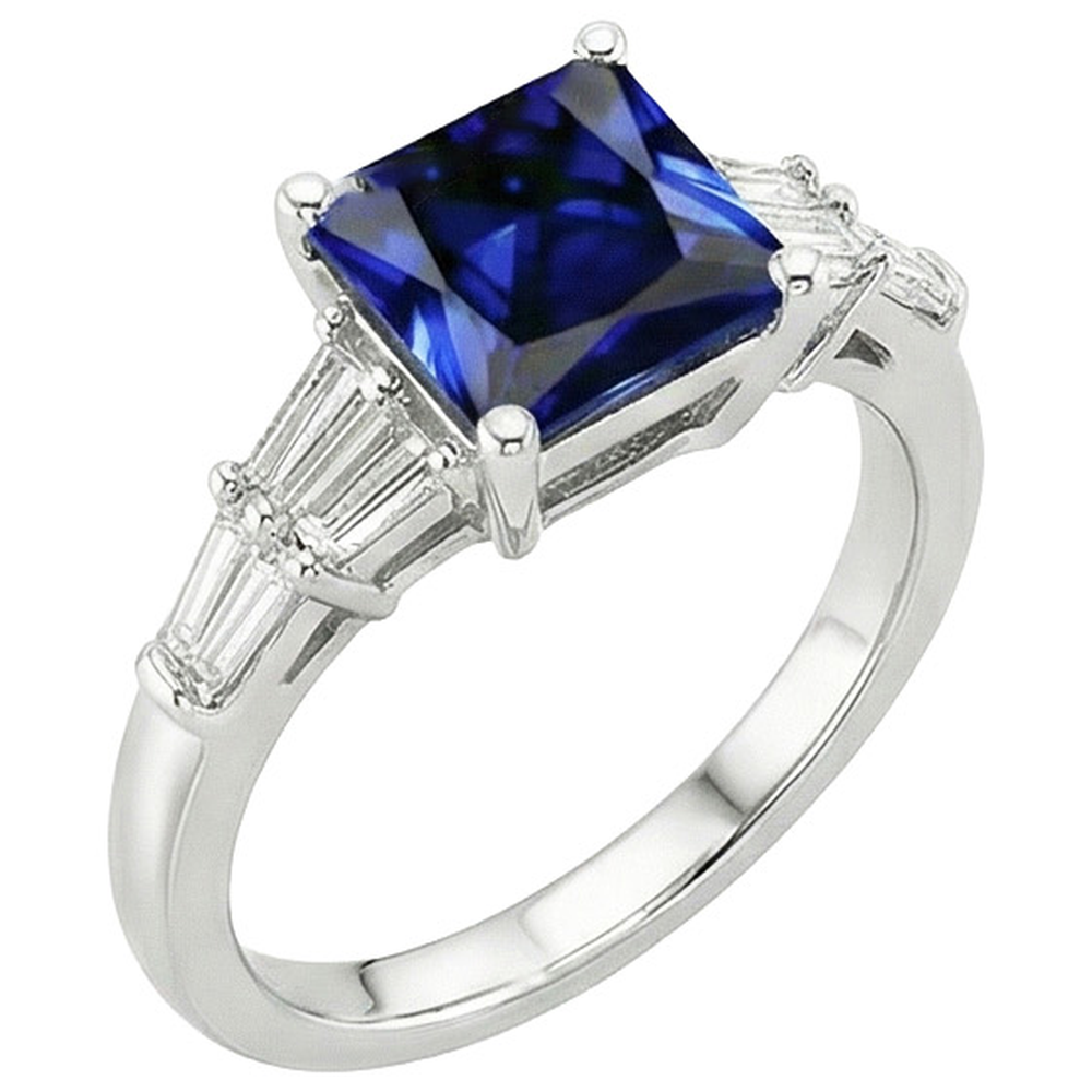 natural princess sapphire 4.50ct ring close up detail