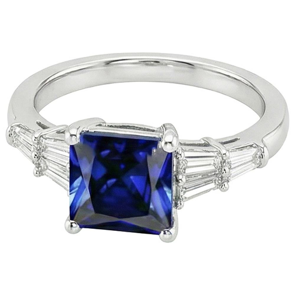 natural princess sapphire 4.50ct ring front view