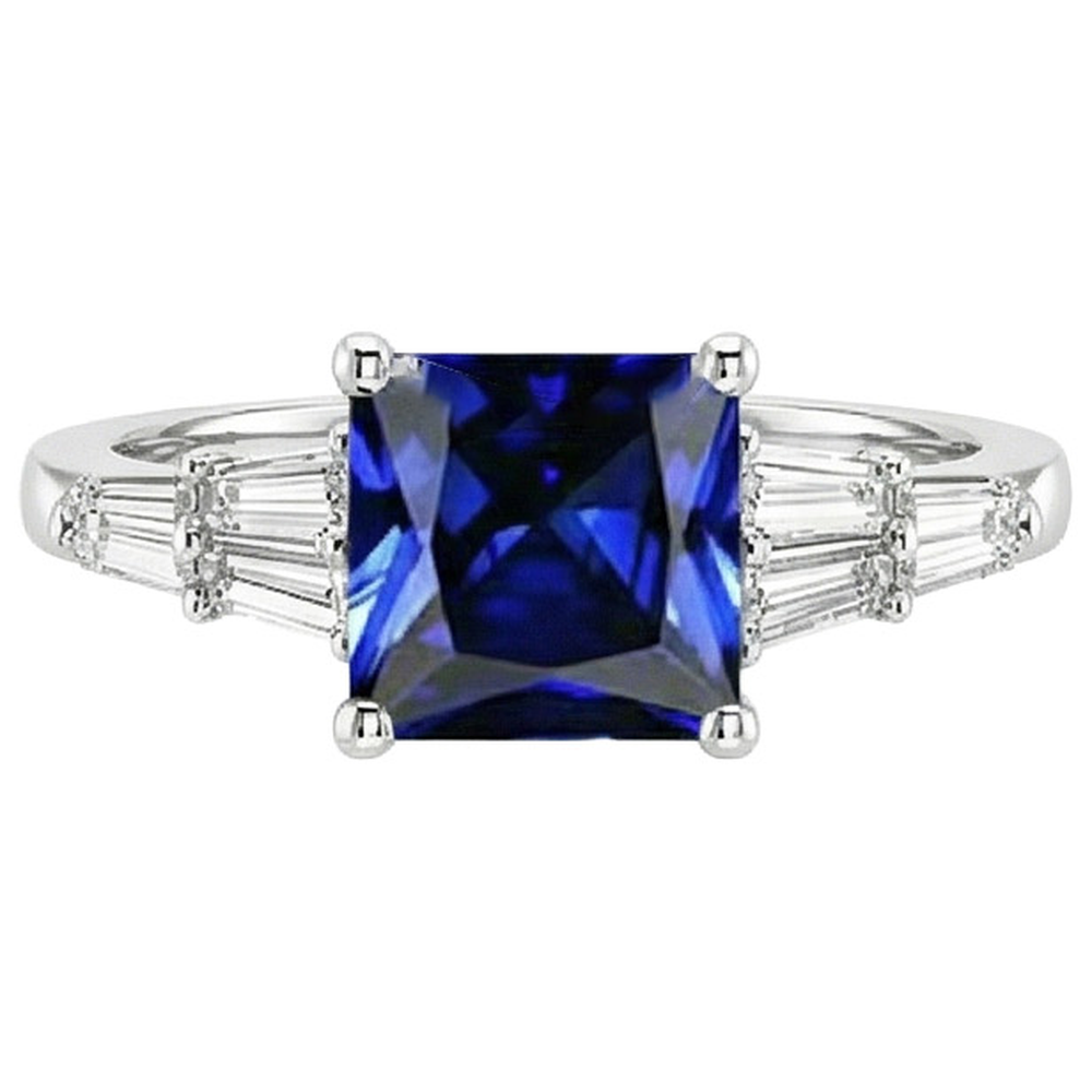 natural princess sapphire 4.50ct ring side angle