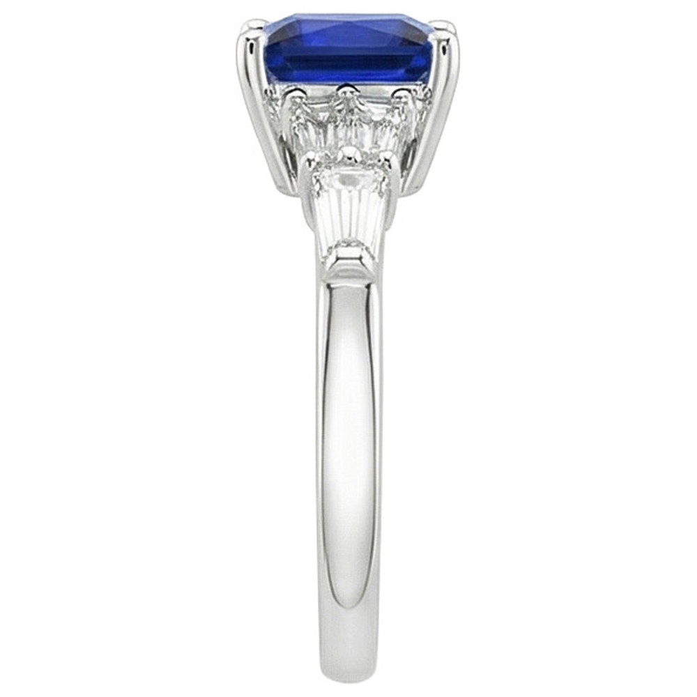 natural princess sapphire 4.50ct ring profile view