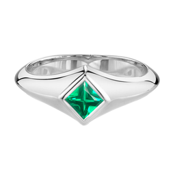 Men's Designer Gemstone Ring with Bezel Set Fine Emerald – 1 ct