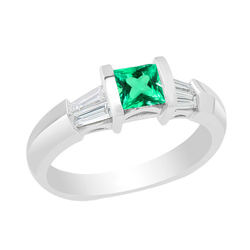 14 Karat White Gold GIA-Certified Fine Emerald Precious Stone