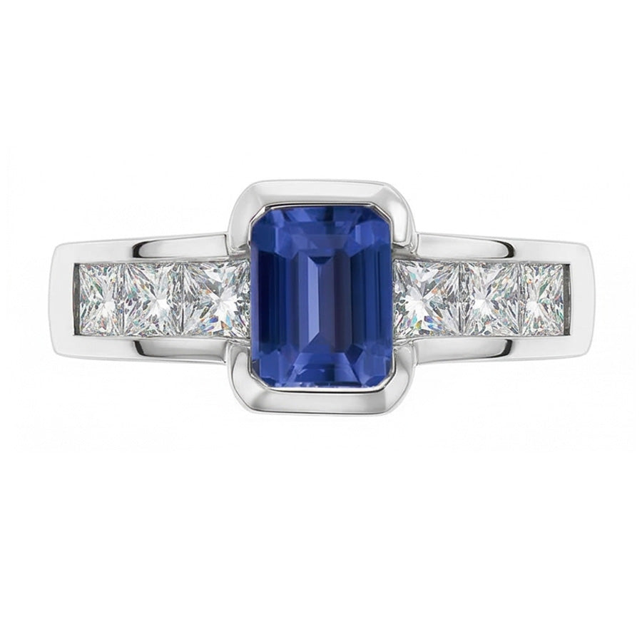 natural emerald sapphire 2.50ct ring side angle