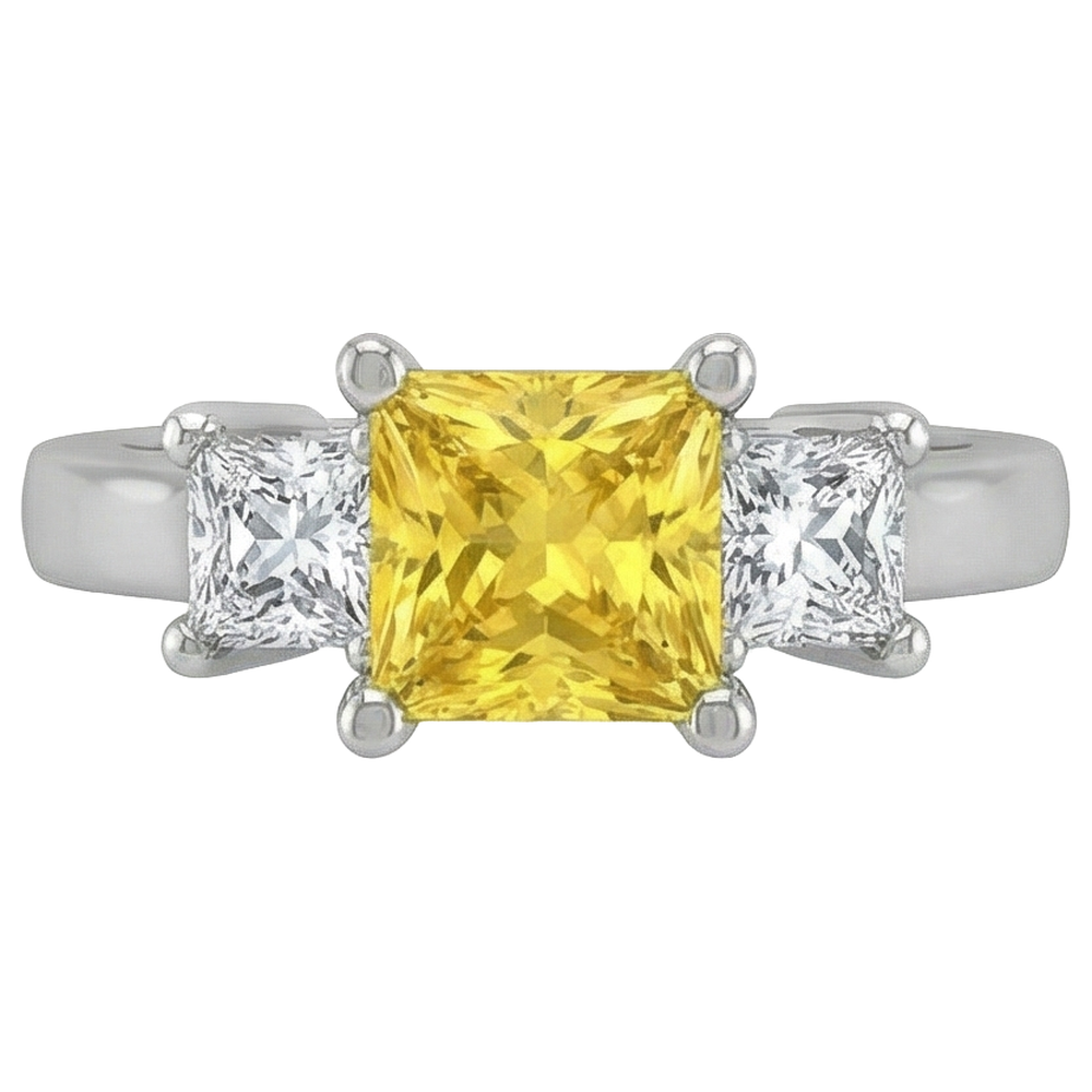 natural princess sapphire 5ct ring side angle