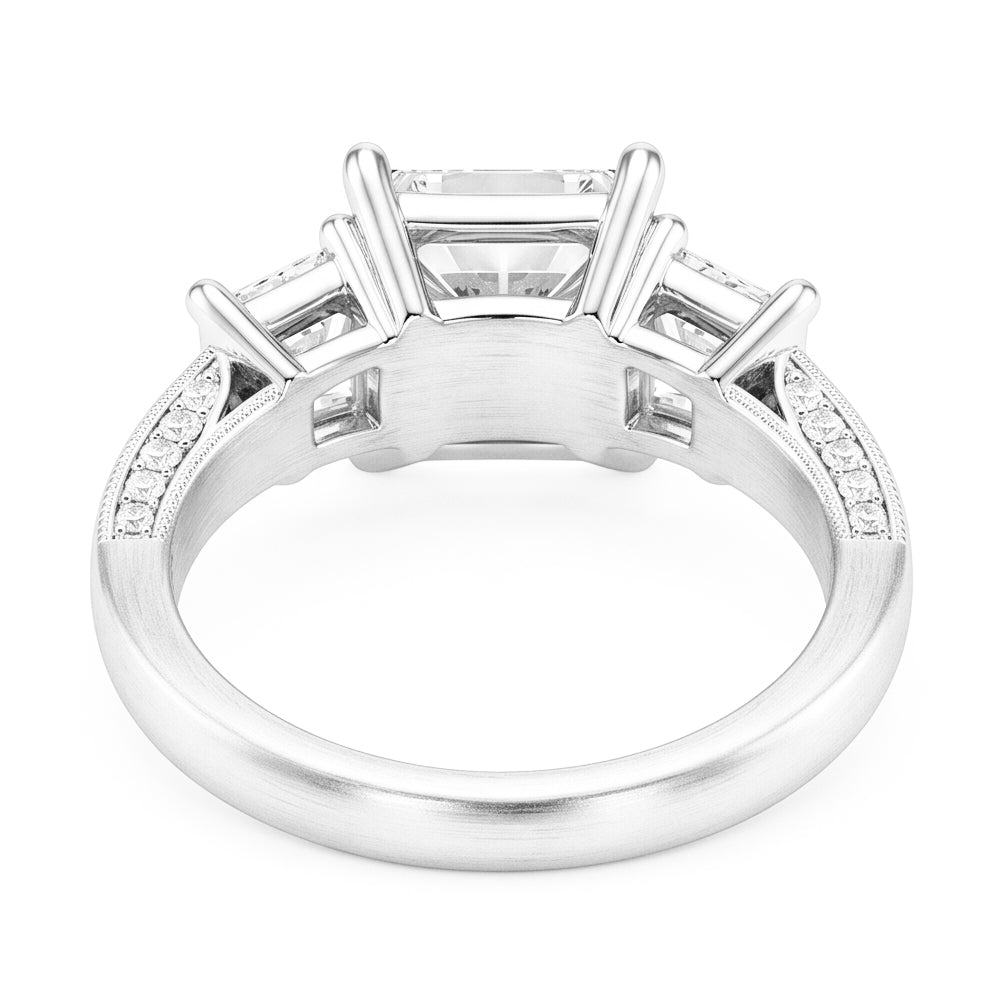 Princess Natural Earth Mined Diamond ( Not Lab Grown ) s 3 Stone Women Engagement Ring White Gold 4.30 Carats