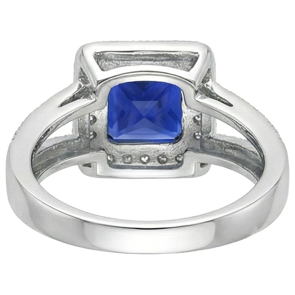 natural round sapphire 3.56ct ring profile view