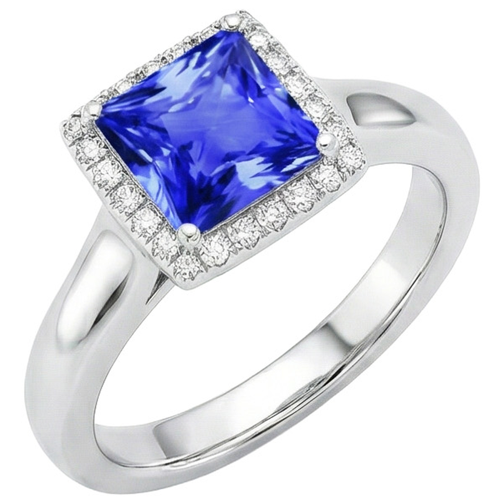 natural round sapphire 5.40ct ring close up detail