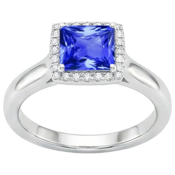 Natural Sapphire Ring 5.40ct - White Gold 14K