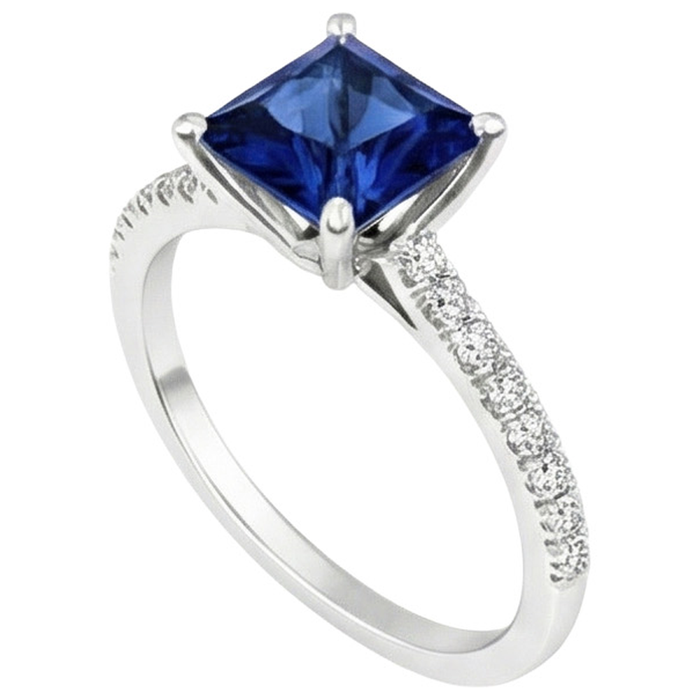 natural round sapphire 6ct ring side angle