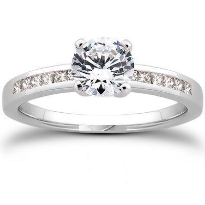 Princess And Round Cut 2.75 Ct Genuine Diamonds Engagement Ring White Gold 14K