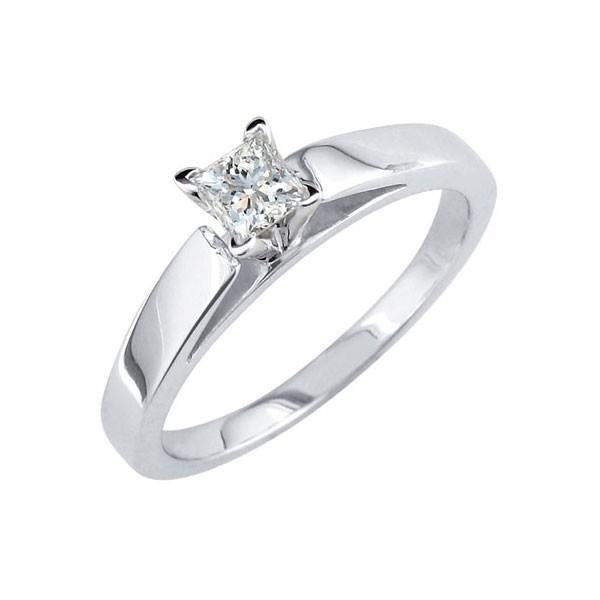 Princess Cut 1.10 Ct Real Diamond Engagement Solitaire Ring White Gold 14K - Solitaire Ring-harrychadent.ca
